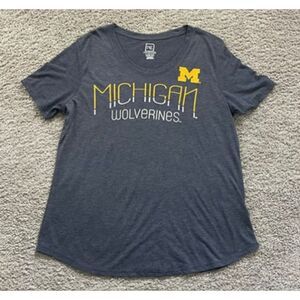 Blue Sz XL (16/18)  MICHIGAN WOLVERINES Soft Stretchy Tee Shirt KNIGHTS APPAREL